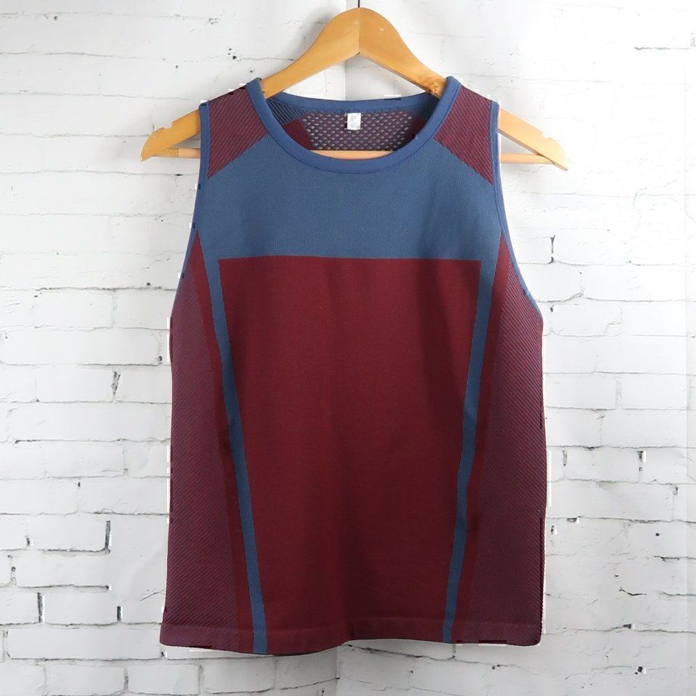 JOYLAB FOR TARGET TEAL & MAROON KNIT WORK OUT YOGA GYM FITNESS TANK TOP SIZE L
